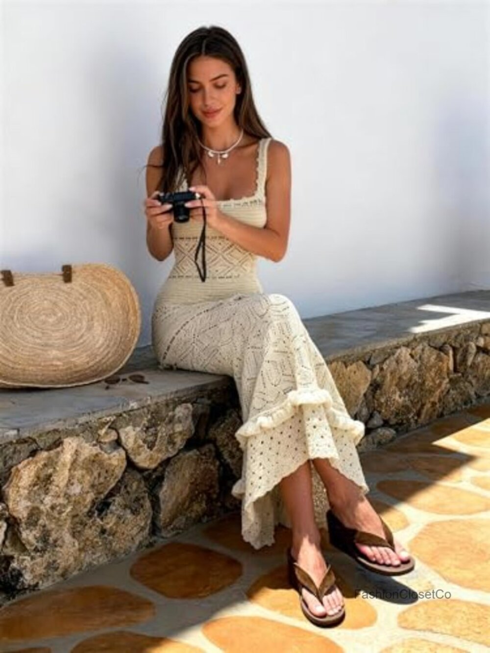 Comfort Lightweight Platform Wedge Heel Thong Sandals - Picture 2 of 7
